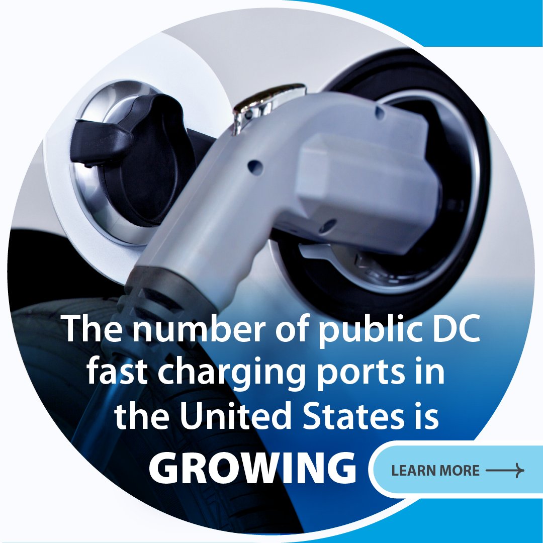 NatLabRockies's tweet photo. The number of public DC fast charging ports for #EVs in the United States grew by 9,932 in 2023—a 35% increase! DC fast charging provides more options for drivers on the go. Read more in NREL’s latest #EVinfrastructure trends report: https://t.co/dxPalpfZAC #NRELMobility https://t.co/FvxFxPkCUC