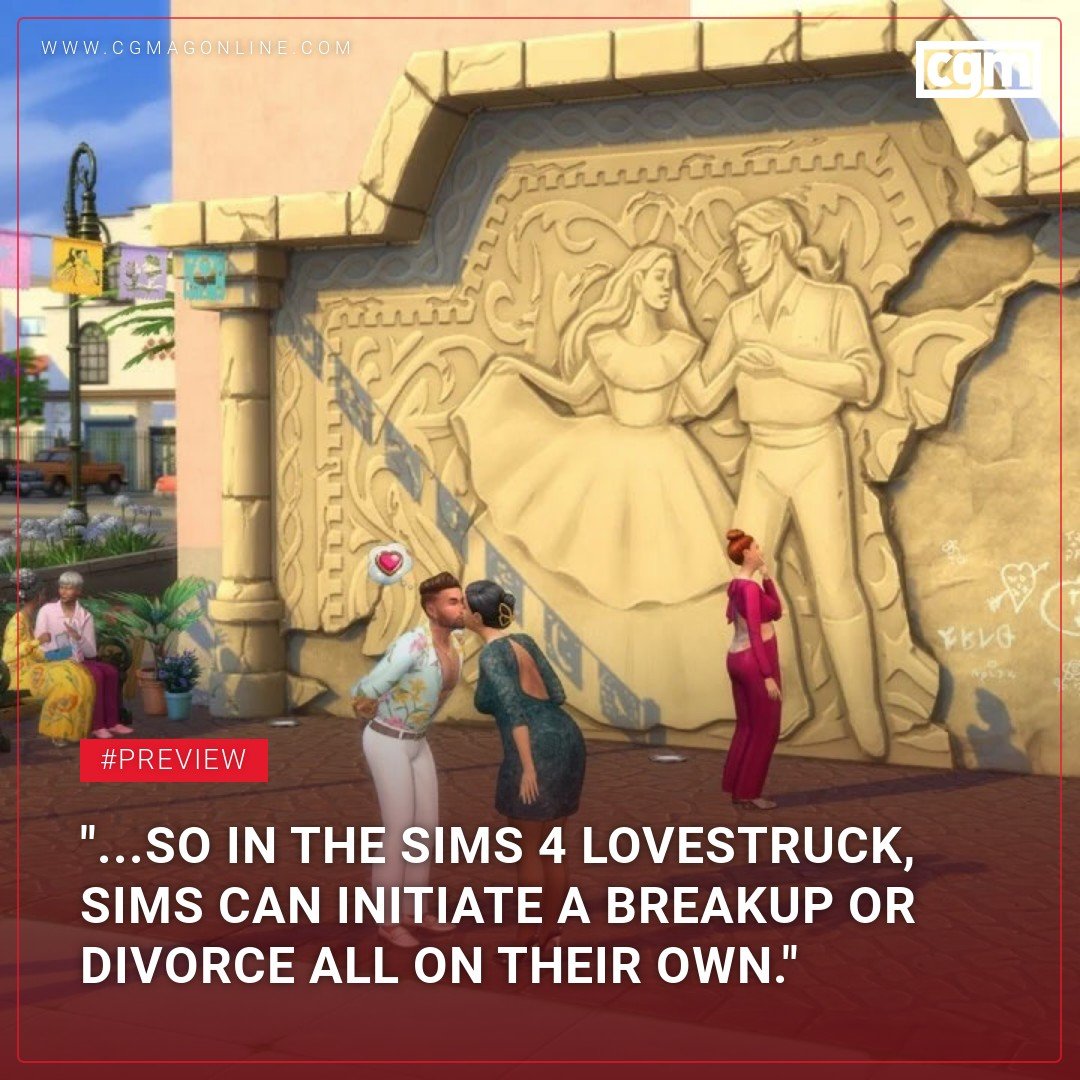 CGMagonline's tweet image. "...so in The Sims 4 Lovestruck, Sims can initiate a breakup or divorce all on their own."

cgmagonline.com/articles/previ…

#EAGames #Maxis #TheSims #TheSims4