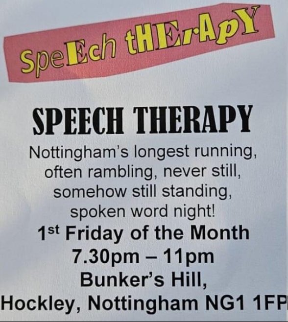 RachelleRubyF's tweet photo. I am headlining #SpeechTherapyNottingham on Friday 2nd August from 7.30pm. It’s a fun night hosted by Keith Ford and @bepsi_c0la - the dynamic duo. There’s a raffle and an open mic so lots of opportunity for the audience to get involved! 
Come and see me do mostly new #poems!🌺 https://t.co/u0tXzgvBlA