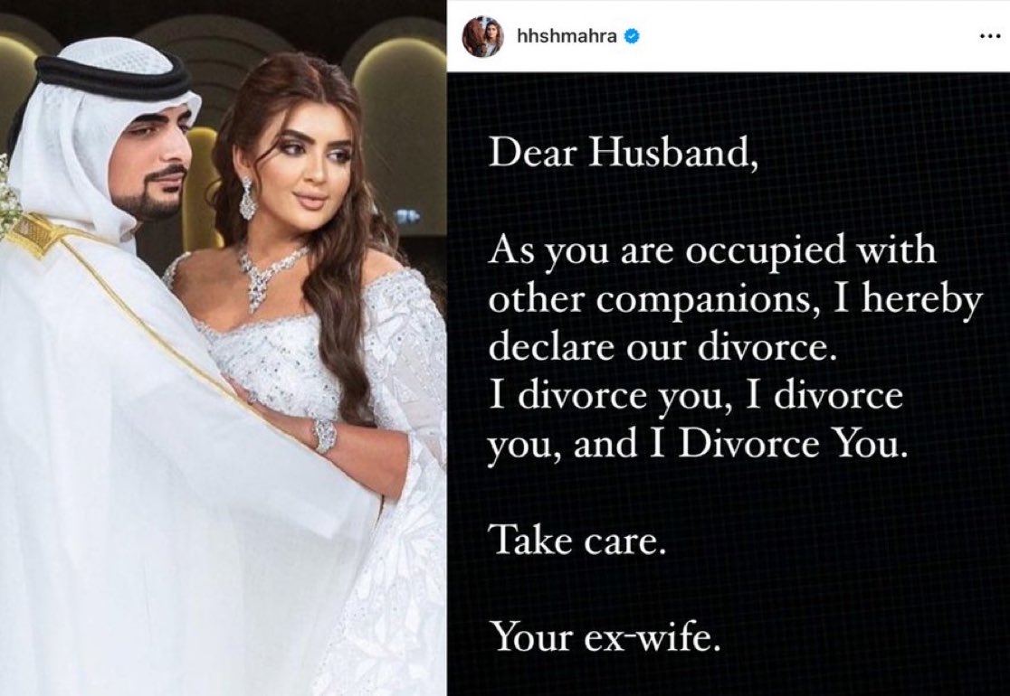 DailyLoud's tweet photo. Dubai princess divorces her husband who is worth $40 billion via Instagram https://t.co/dp35msfpBX