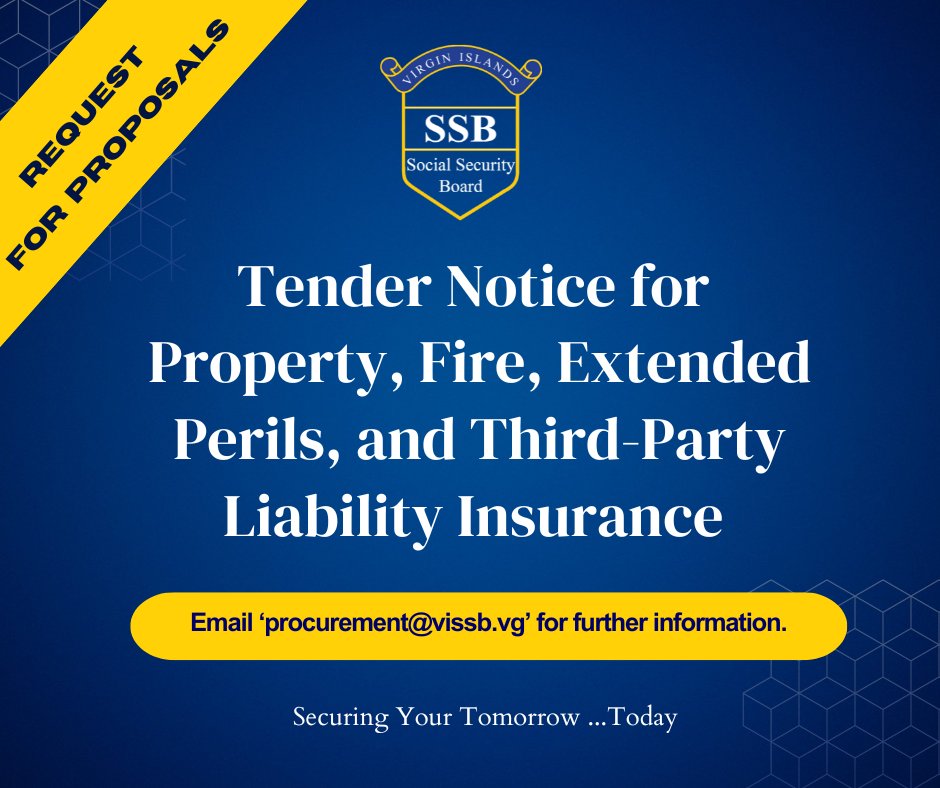 bvissb's tweet photo. The Social Security Board is inviting interested agencies/companies to submit proposals for the following.  For additional information, please email: procurement@vissb.vg. #vissb #SecuringYourTomorrowToday https://t.co/CdHHGkx5vv
