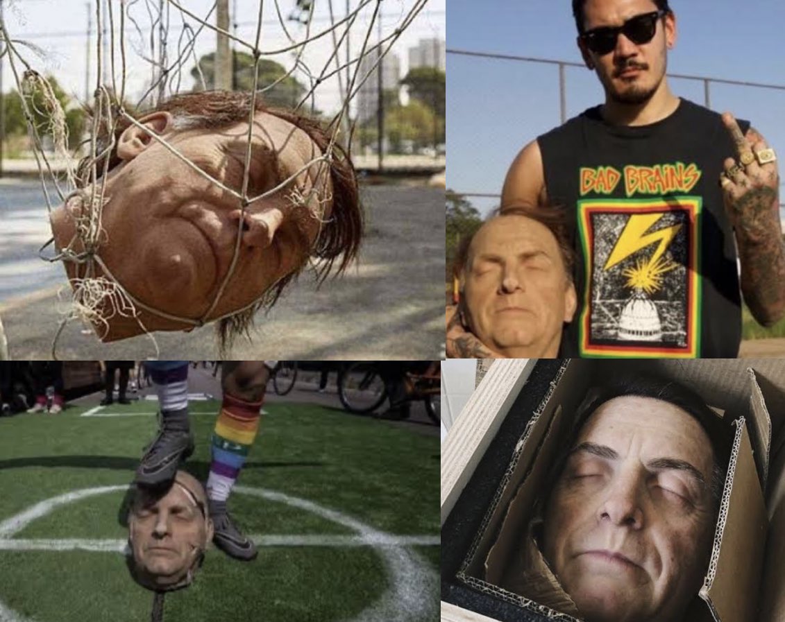 A mesma turma que está tentando criminalizar os Memes sobre Haddad ( nenhum até agora propagando ódio e sim zoação com a quantidade de impostos) chamou de Arte e Liberdade de expressão quando jogavam bola com a cabeça do Bolsonaro e simulavam sua cabeça dentro de um caixão.