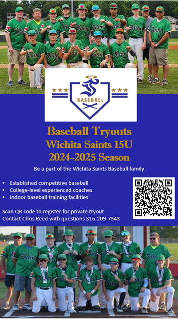 PIASWichitaKS's tweet photo. Tryout information for the 15U Wichita Saints: https://t.co/CzPM4sKzoz