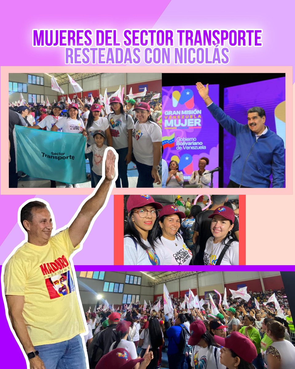¡La fuerza obrera femenina del sector transporte es inquebrantable! 💪🚍 

Hoy las mujeres de la Patria reafirmaron su compromiso con la revolución bolivariana, respaldando la candidatura de nuestro presidente Nicolás Maduro. 🇻🇪