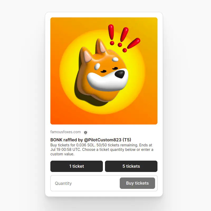 GlobalFolkGames's tweet photo. 🔥BLINKS ALERT - S Words Community Ep172
#ExploreSolana - Showcasing amazing projects/blinks and their opportunities (jobs, gigs, grants. bounty etc) in the #Solana Ecosystem.

Solana (Blinks) 215-of-1000 = Famous Foxes Raffle Blinks

"Famous Foxes Raffle Blinks revolutionizes the way users participate in NFT raffles directly within Blinks-enabled platforms...."
By:  @FamousFoxFed              
Learn More👇
https://t.co/DSFvtyymyp

What @leapxyz @solana Blinks should be added next?
Kindly comment below & 
Reshare if you like this blinks!
S (1/2)