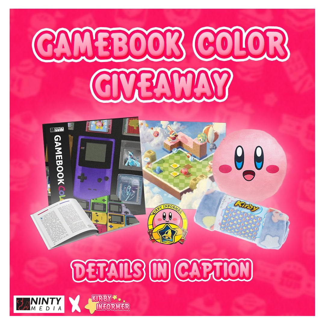 ✨GameBook Color Giveaway!✨

 • RT this post &amp; follow <a href="/KirbyInformer/">Kirby Informer</a> + <a href="/NintyMedia/">Ninty Media</a> for a chance to win a copy of GameBook Color, a KI pin, and more!
• Tag two friends for a bonus entry!
• Competition is open worldwide
• Competition ends on July 26th

 Good luck everyone! 💗