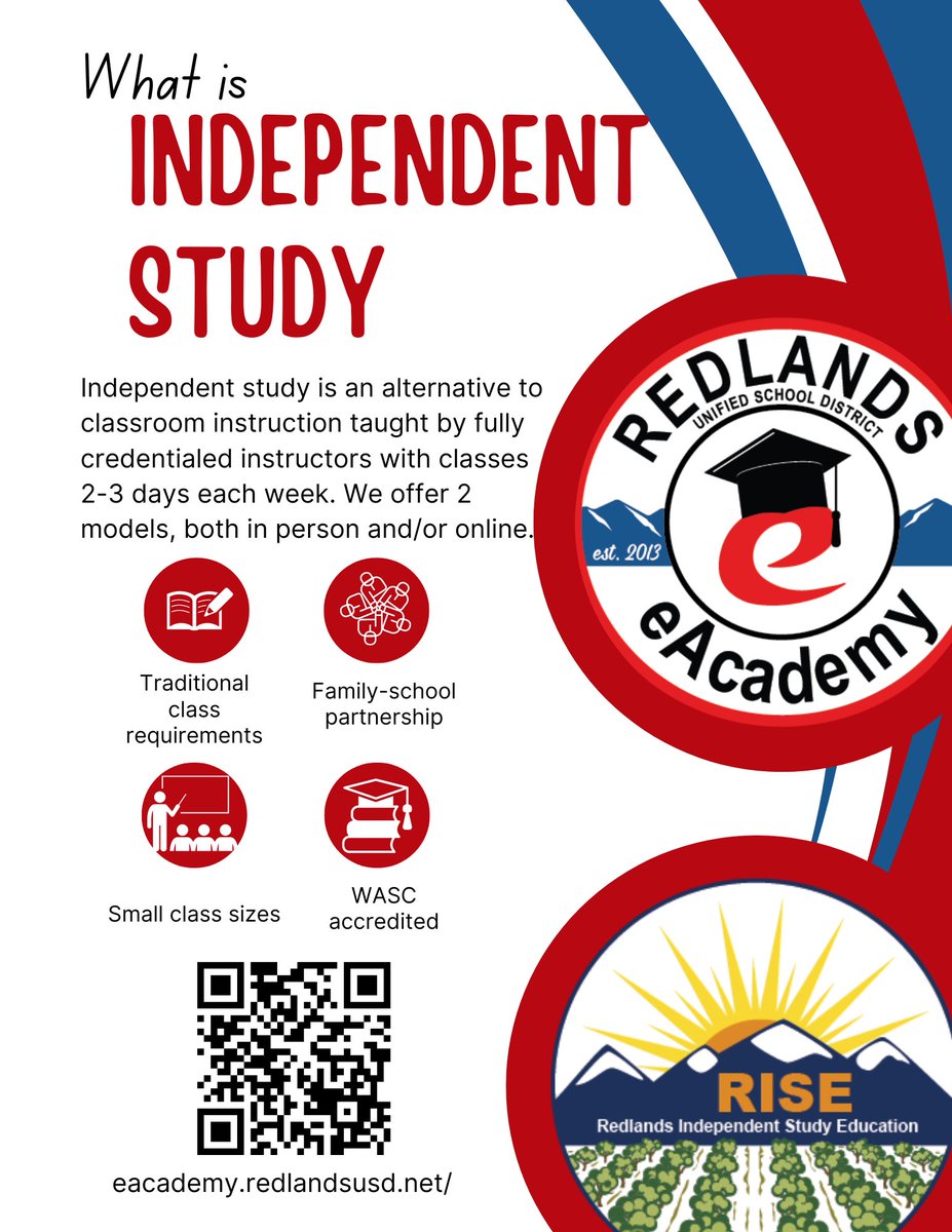 RUSDeAcademy's tweet photo. Enroll now for the 24-25 school year
eAcademy grades K-12 https://t.co/rnBwERZtKI and RISE grades 1-12 https://t.co/TQHxc5Ilfi #thisisrusd #independentstudy https://t.co/6ZxKrRbX7q