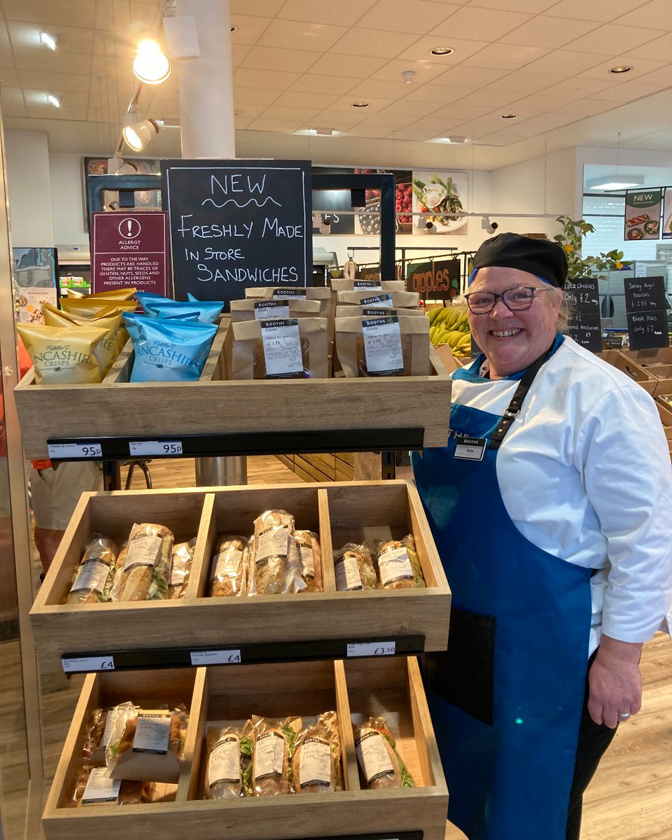 BoothsCountry's tweet photo. Have you tried our NEW freshly prepared in store sandwiches yet? 🥖

May at Penrith, Katie at Barrowford, and Lou and Mike at Keswick 🤳
From £3.50. Range varies by store. Excludes Scotforth https://t.co/bfUVfvZ0CV