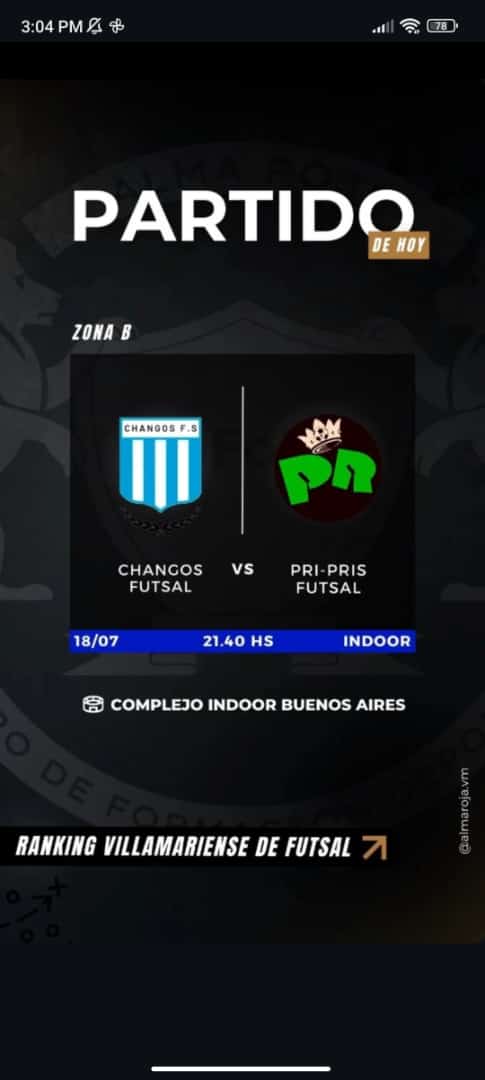 Hoy se juegaaaaaaa⚽💚

Tras la buena victoria de la semana pasada buscaremos seguir con esta racha de victorias!!

🕗 21:40hs
 🆚 Los changos fc
📍 El point de siempre, alma roja.

#GoPriPris