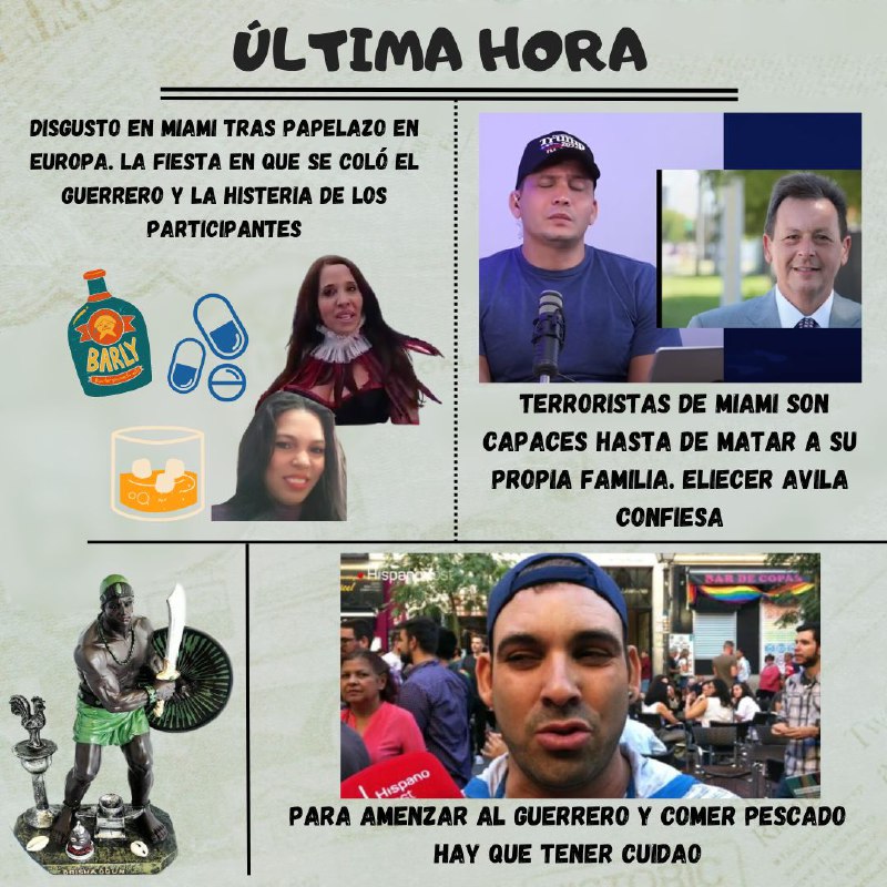 Disgusto en Miami tras papelazo de mercenarios en Europa. Conozca sobre fiesta en que se coló el Guerrero y la histeria de los participantes, están traumados. Terroristas de Miami son capaces hasta de matar a su propia familia por dinero dice Eliecer Ávila. Hoy en YouTube. #Cuba