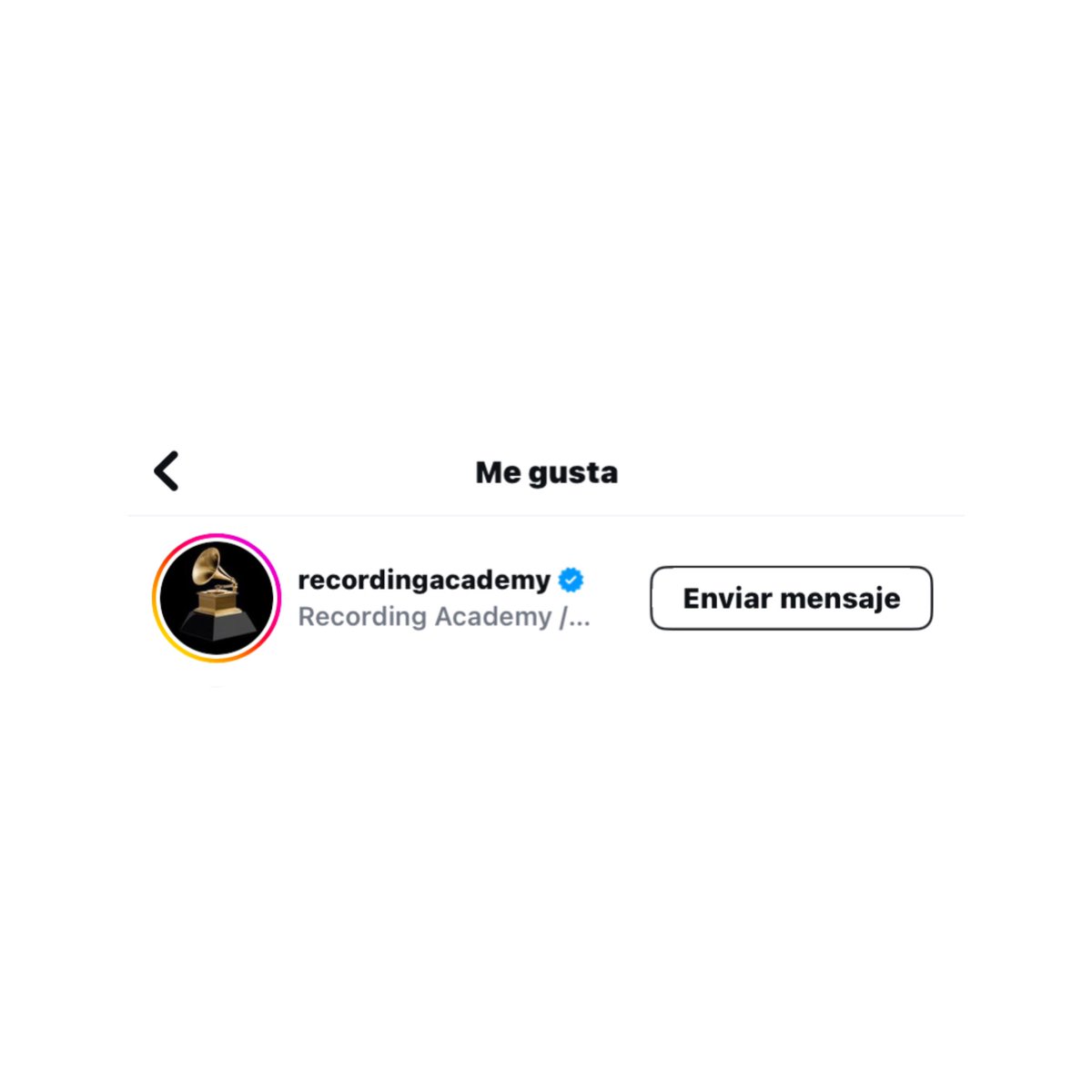 la cuenta oficial de los “GRAMMYs” le a dado like a la ultima publicacion de Peso Pluma y Kenia OS en Instagram, por el estreno de “Tommy y Pamela”.