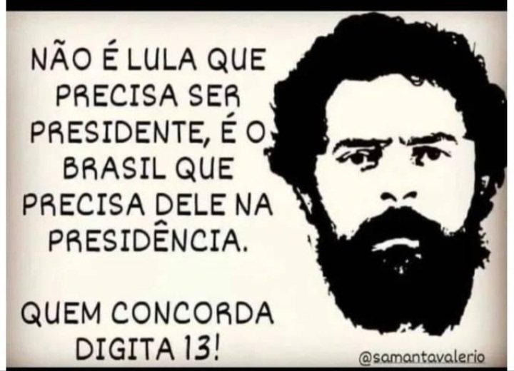 Se você concorda digite o 13 !!
Lula democrata! Lula estadista! 
LULA É PATRIOTA 🇧🇷🚩!
#LulaFazBrasilMelhor