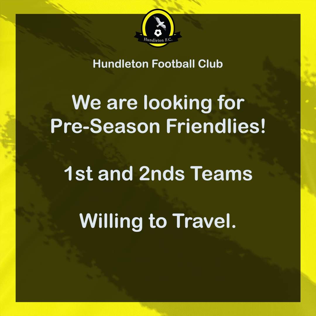 We are on the lookout for some pre-season football. 

Due to our pitch being used for Cricket we are unable to host teams but would love to join anyone that can accommodate us at their home grounds. 

Please get in contact if you would like a game.