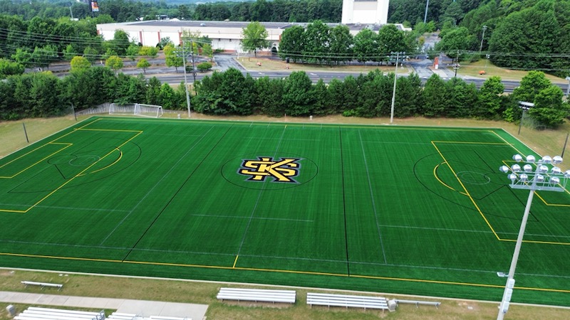 deluxeathletics's tweet photo. Talk about a quick turnaround! In just ten days, our @deluxeathletics crew removed AND replaced the turf seen here at @kennesawstate. Great job, guys! And thank you @FieldTurf for the opportunity!
#deluxeathletics
#deluxequality
#artificialturfinstallation https://t.co/EtWdVedGpH
