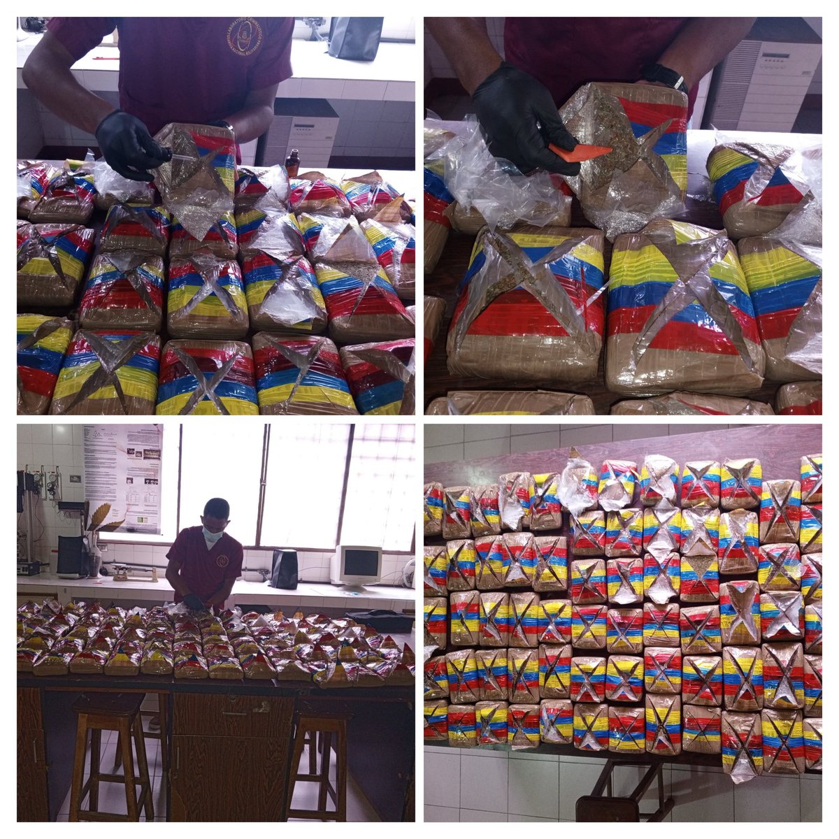 LC21tachira's tweet photo. #18Jul Experto químico del LC-21 realiza prueba de orientación, pesaje y precintaje a (80) envoltorios tipo panelas contentivos en su interior de restos vegetales denominada Droga (Marihuana) arrojando un peso de 38.650gr en apoyó a la División Contra Drogas de la PNB Táchira https://t.co/fgamhZVPmS