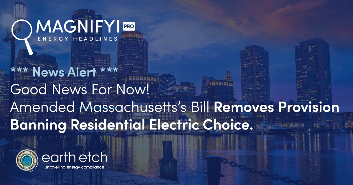 EarthEtch's tweet photo. Good News For Now!
Amended Massachusetts’s Bill Removes Provision Banning Residential Electric Choice.  Read more about this development. #energy #retailenergy #massachusetts 

https://t.co/apsP2EhdeM https://t.co/AAy6gOOU5k