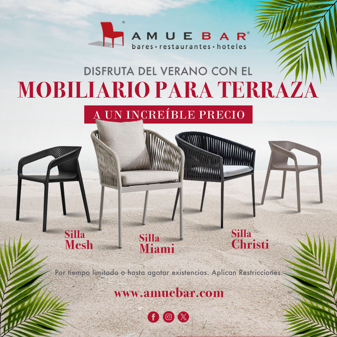 AMUEBAR's tweet photo. #verano2024 😎🪑🌴 EN @AMUEBAR  CONTAMOS CON UNA AMPLIA VARIEDAD DE #mobiliario PARA EXTERIORES Y TERRAZAS A UN INCREÍBLE PRECIO.

Visita nuestra página y conoce más en:
👉 https://t.co/RBSWkNdWyv
☎️ WhatsApp: 22 24 13 40 51

#restaurant #bares #hotel https://t.co/FtiRfCM2mc