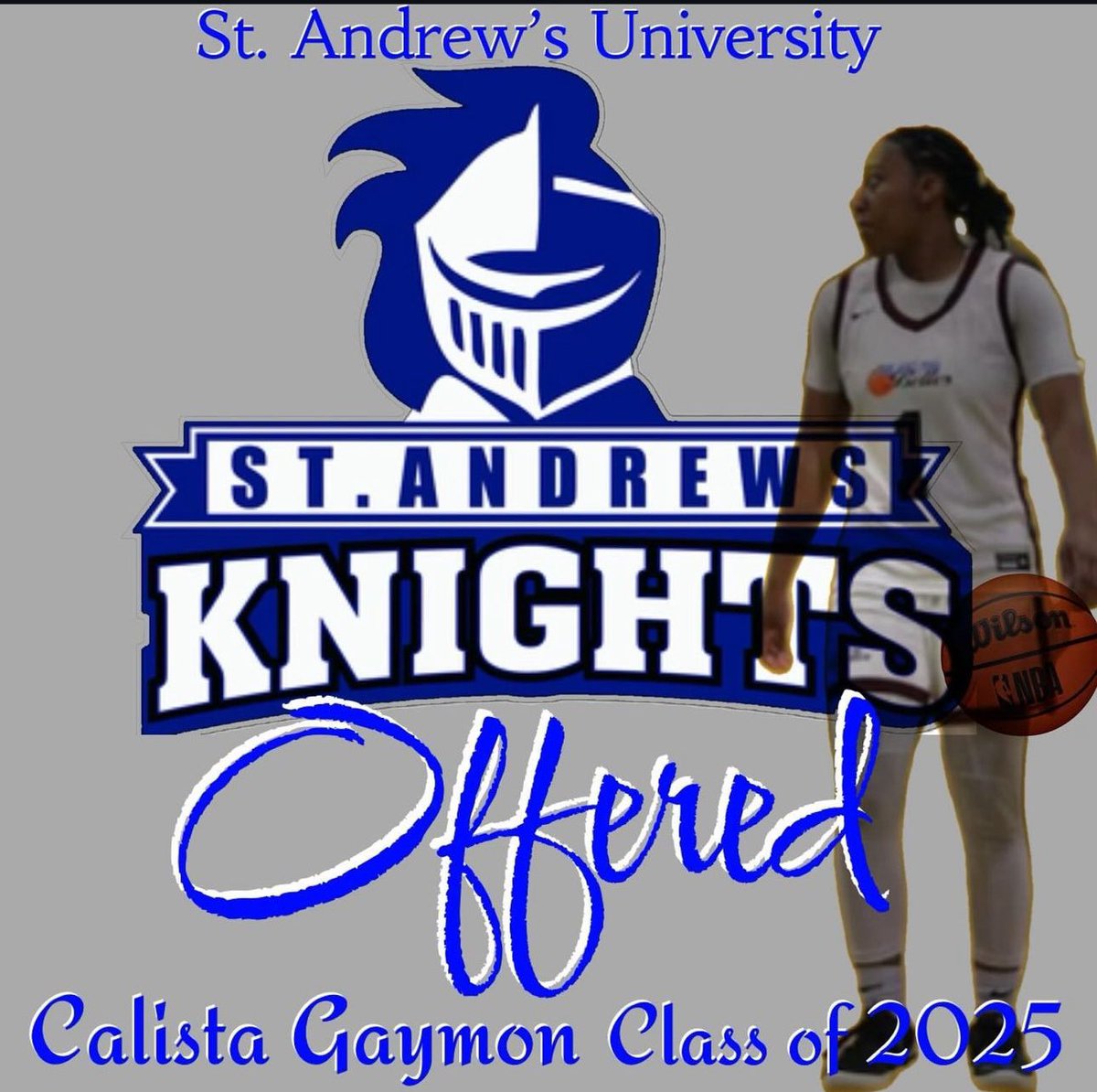 Congrats to senior guard, Calista Gaymon on her offer to St. Andrew’s‼️🔔🔔🔔🔔