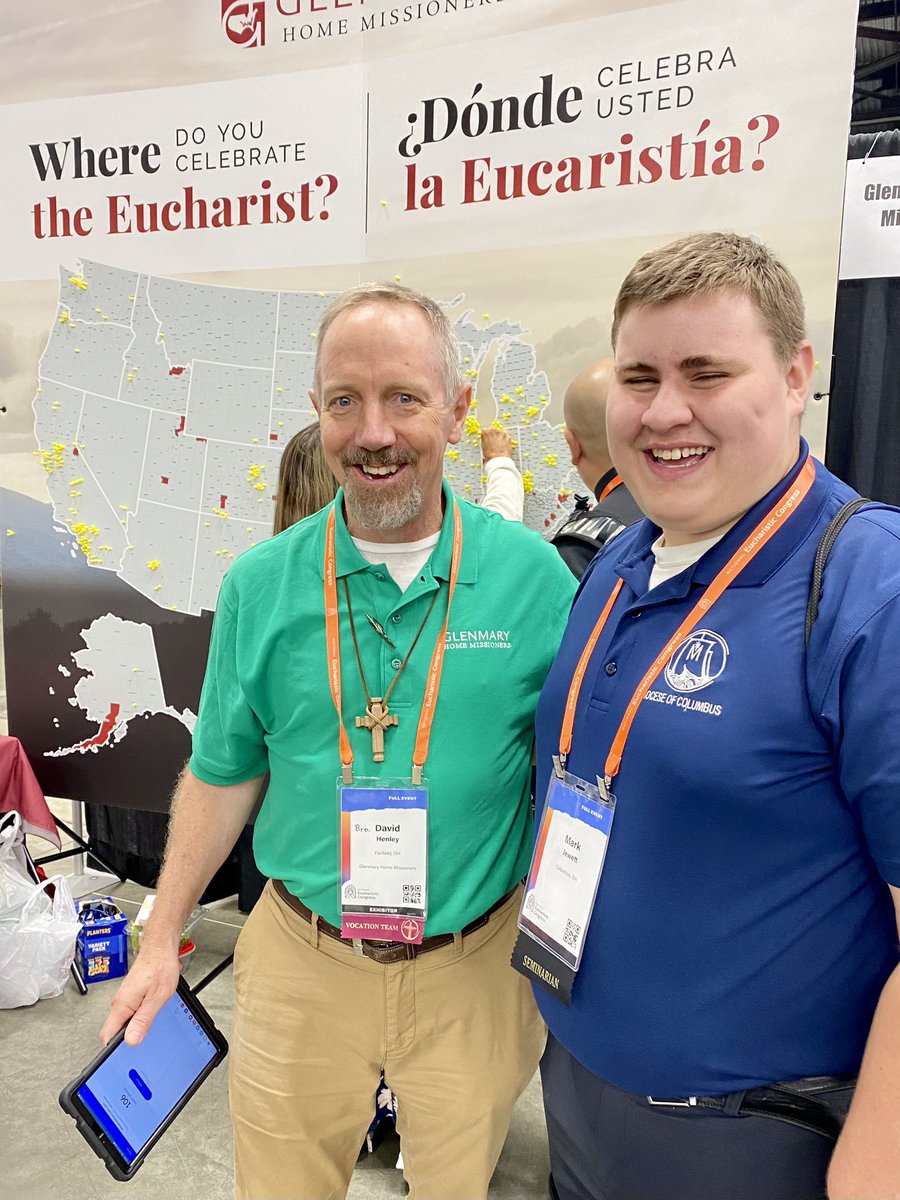 hermanodavid's tweet photo. So many wonderful people stopping by to visit at the Glenmary booth to check out our giant missionary map. #NationalEucharisticCongress https://t.co/ucutdcfDpj