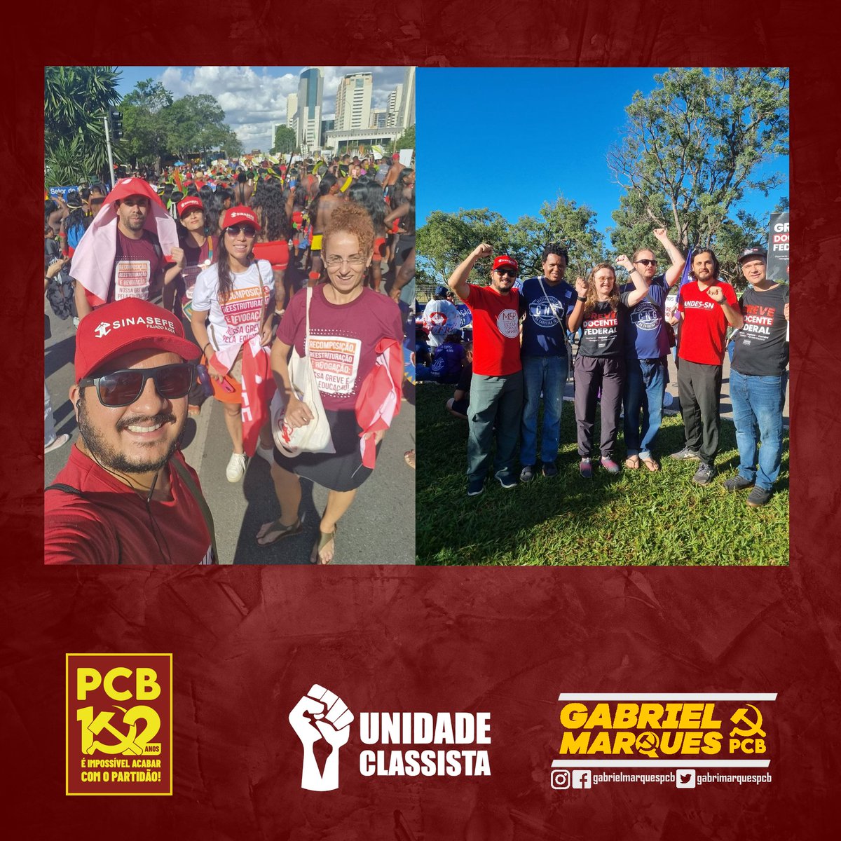 gabrimarquespcb's tweet photo. #TBT de atividades durante as semanas compondo o Comando Nacional de Greve do SINASEFE, em Brasília-DF. Só a luta muda a vida!

#Greve2024 #SINASEFE #Educação #EducaçãoPública #UnidadeClassista #Brasília

Edição: @lg_m26 https://t.co/Z5vkBaw37N