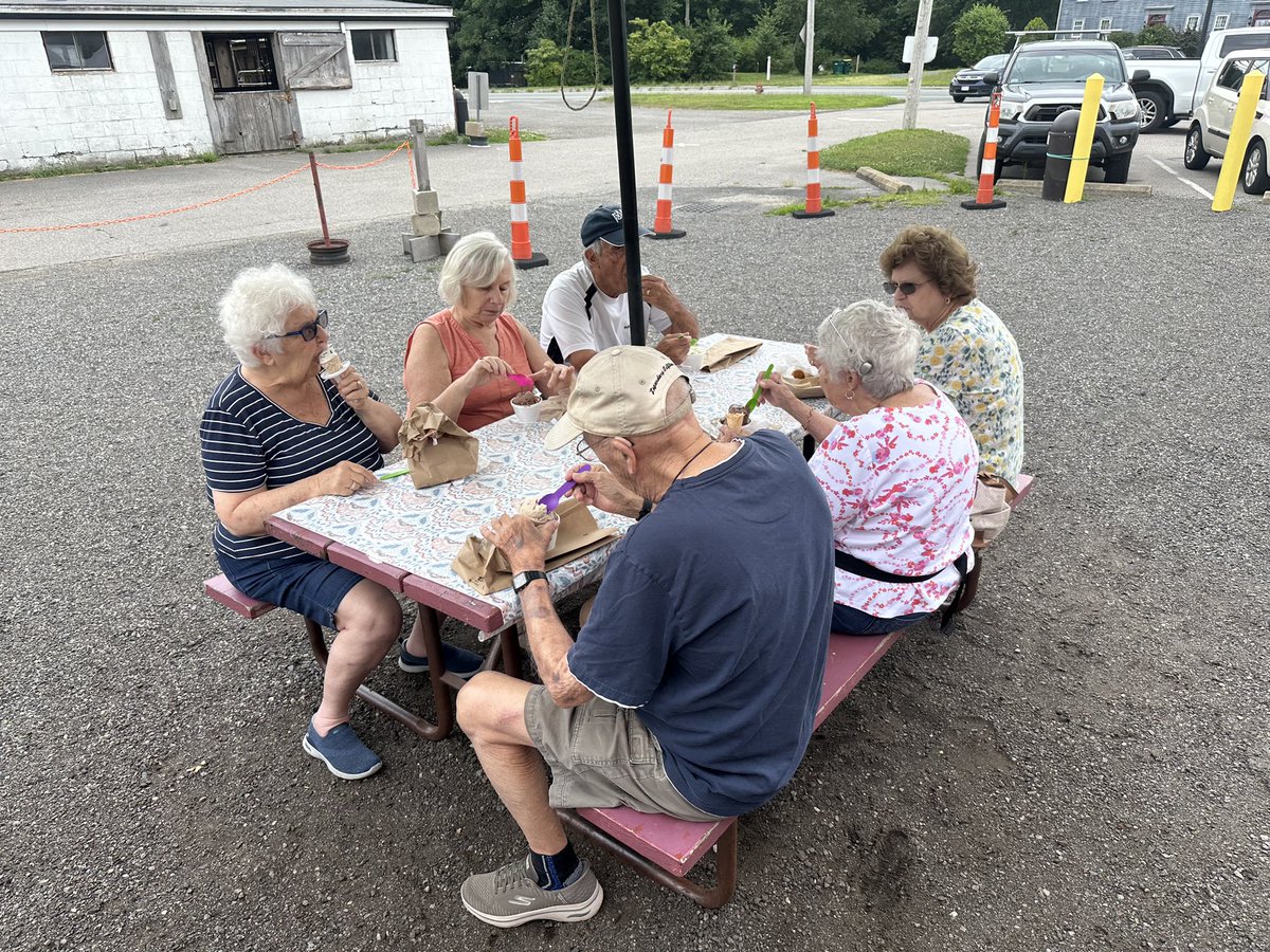 BridgewaterCoa's tweet photo. “I scream, you scream, we all scream for ice cream!” 
It’s true. #summertime &amp; ice cream bring such great memories &amp; joy for older adults. As a participant said today, it’s not about the sweet treat, but rather the socializing with others. ❤️🍦 https://t.co/sxpdrnOxxH