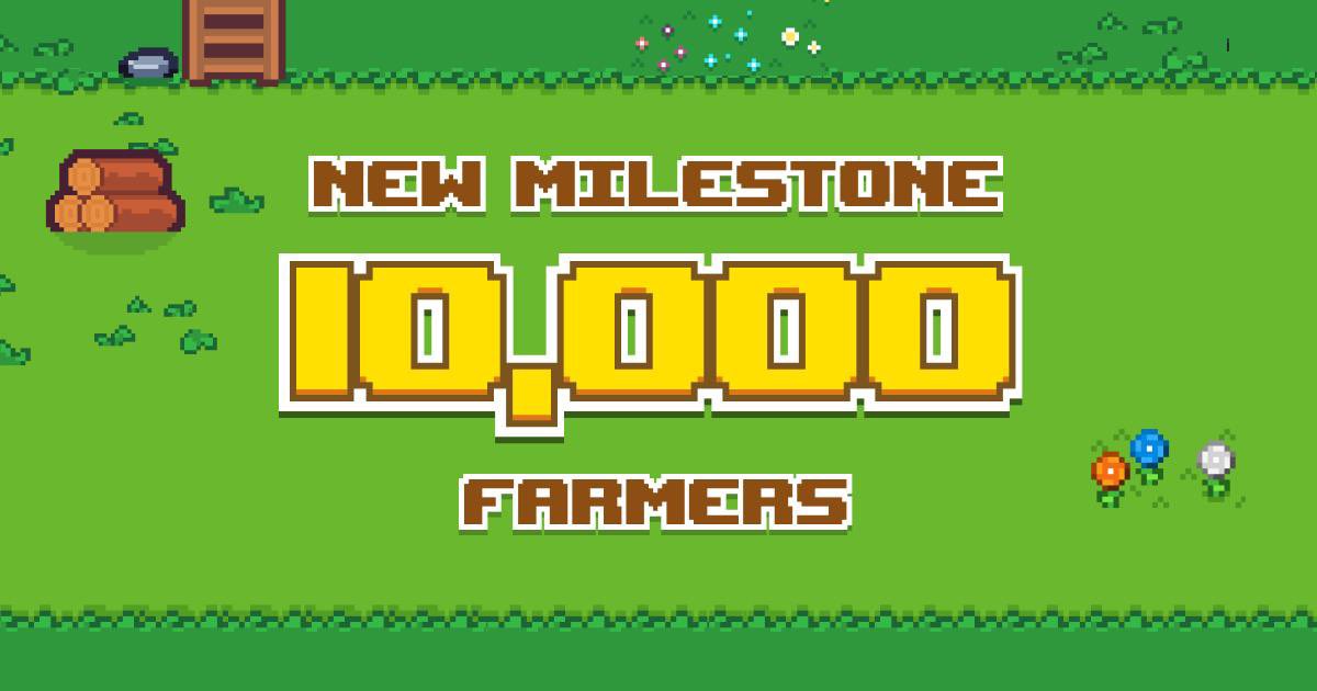 🌱 NEW MILESTONE: 10,000 ACTIVE FARMERS!

🌟 In just 24 hours, PixelFarm has reached an incredible milestone with 10,000 active farmers on our bot!

🪙 We are immensely grateful for the overwhelming support from our community.

🔔 Stay tuned for exciting new features  coming.