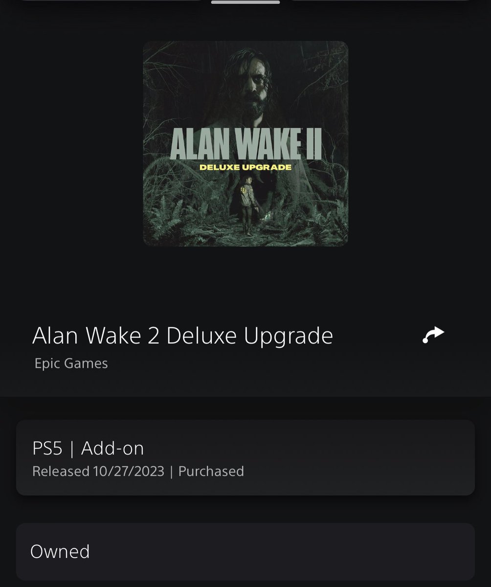 kingdomofevil20's tweet photo. great news all gamers fans i pre order alan wake 2 deluxe upgrade edition w summer sale save up to 75% i pay it $14.16 it cost $13 plus tax $1.16 n tha not bad deal im so hyped for this game i grew up playin this game find me at my gamer name kingdomofevil92. https://t.co/gMTkt2LTne