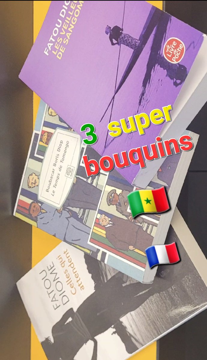 ZowkoA's tweet photo. ➡️ À la librairie,
3 super #bouquins 📚 :
🟫 Fatou Diome, Celles qui attendent.
🟧Boubacar Boris Diop, Le temps de Tamango.
🟨 Fatou Diome, Les veilleuses de Sangomar.
👌
At the #bookshop :
3 fascinating #books📚 #senegal🇸🇳 #senegalese #literature #Africa
#littérature #paris🇫🇷
⬇️ https://t.co/iEc9PgSeWq