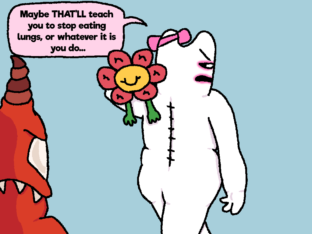 ShyderTyder's tweet photo. Gaah, why can't this IDIOT stop making enemies with hot red people!!!! 

(ALSO uuuuh the epic words in the 4th panel might be a bit too SEXY for some people, SORRY okay, GOD, get off my BACK!!!!)

#GartenOfBanban #GOBB #GartenOfBanbanOC #Banban #HellishBanban #Banbaleena #OC https://t.co/zlvnkX2YLl