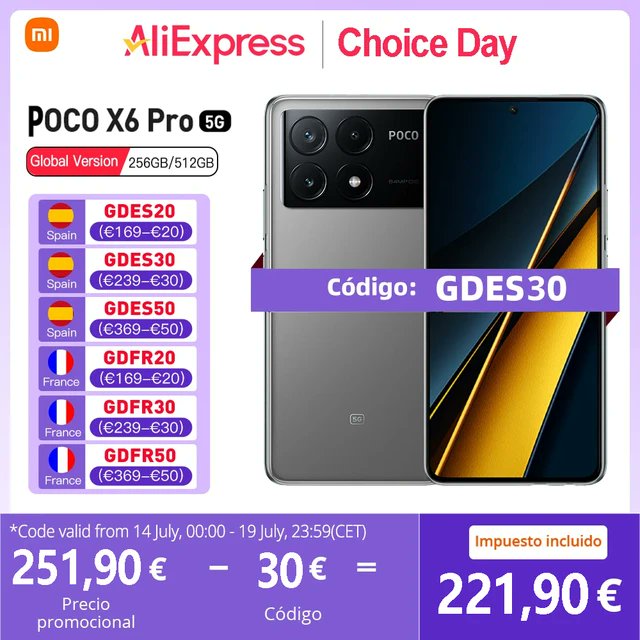 cleanse29's tweet photo. BEST PRODUCT..!!
POCO X6 Pro 5G Global Version 256GB/512GB Dimensity 8300-Ultra 6.67" AMOLED Display 1.5K 120Hz 64MP Camera
Original price: EUR 468.58
Now price: EUR 328.00
Click&Buy: https://t.co/CnTA3OEavr
#pocox6pro, #pocox6pro5g, #pocox6proprezzo, #XiaomiPocoX6Pro https://t.co/j1qXUKGNiG