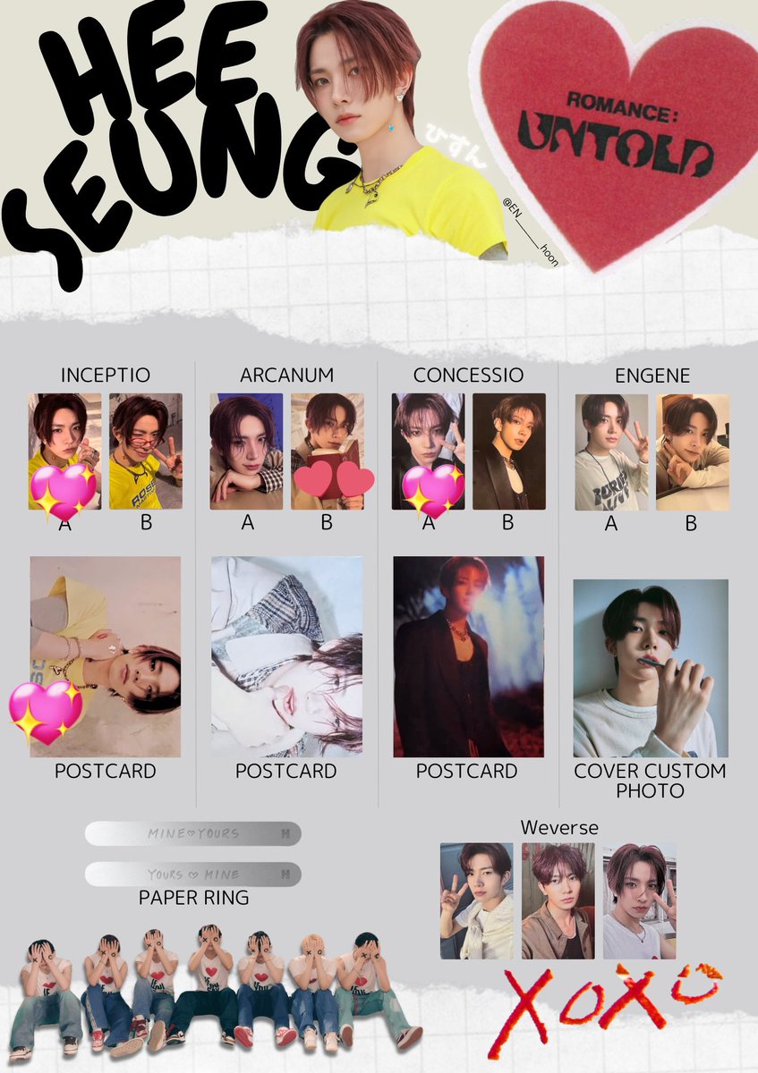 ENHYPEN ROMANCE:UNTOLD トレカ交換　ポストカード交換

譲  画像 ジョンウォン、ジェイ、ニキ

求　ヒスン💖、💕（未所持）　優先

同日発送希望📮💌
ロッキン手渡し可能◎

ポストカードのみの交換🙅🏻

お気軽にお声掛けください🩷
#ENHYPENトレカ交換 #enhypen交換