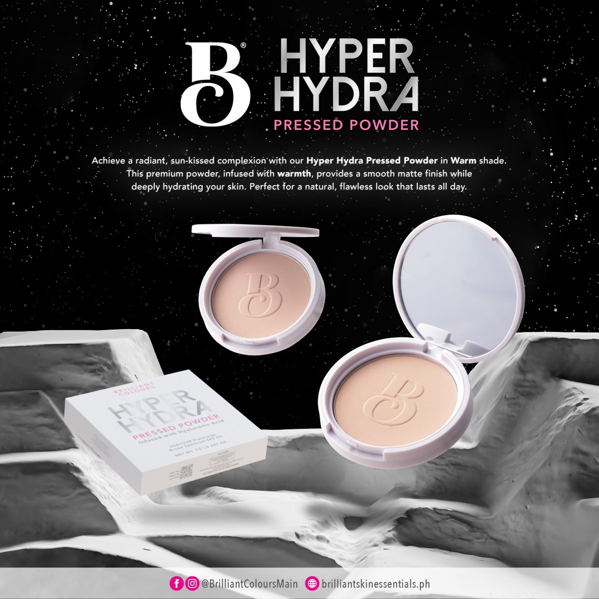RADIANT MATTE PERFECTION AWAITS!

Achieve a flawless look with our Hyper Hydra Pressed Powder in Warm shade. This powder gives you a smooth matte finish and all-day hydration. 🥰

#BrilliantColours 
#BrilliantSkinEssentials