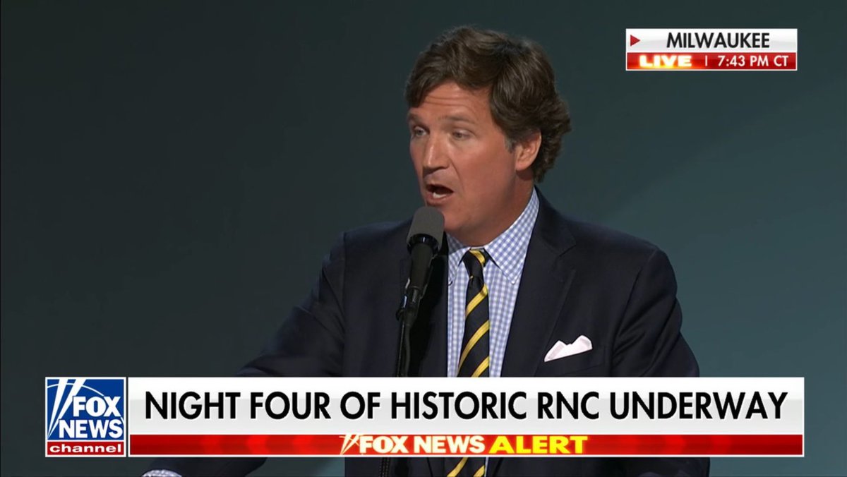 EndWokeness's tweet image. Fox News being forced to carry Tucker during his old time slot is poetic