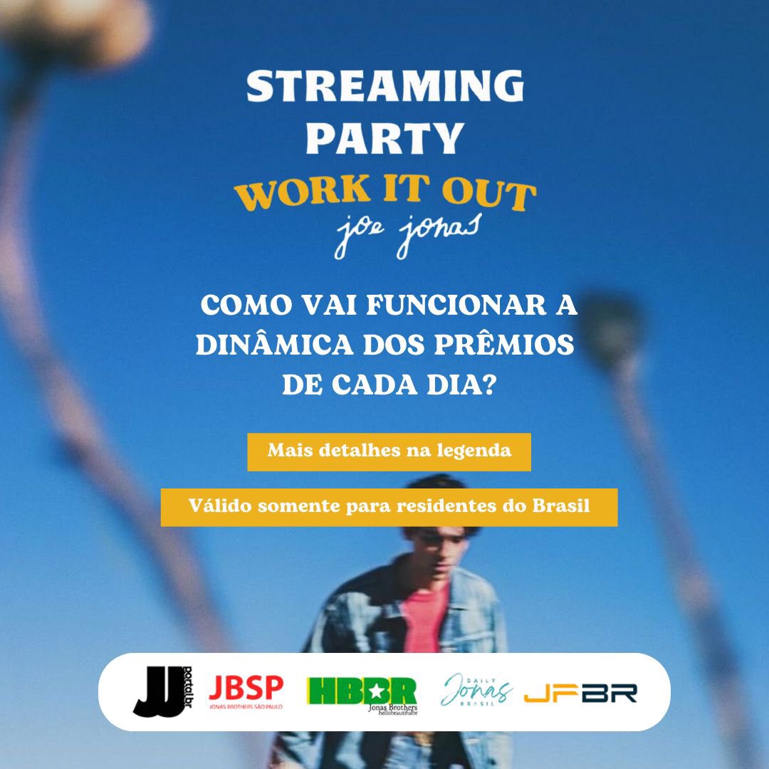 joejonasportal's tweet photo. Faltam poucas horas para termos “Work It Out” disponível no Brasil e o coração está a mil! ✨

Amanhã será o primeiro dia da Stream Party em parceria com as divas @hellobbr_ @dailyjonasbr @JonasB_SP e @jonasfansbr e como mencionamos anteriormente, alguns prêmios serão sorteados. Na imagem está uma explicação de como funcionará nossa dinâmica 💛

Não esqueçam de ouvir “Work It Out” durante o dia. Queremos todo mundo animadíssimo e cantando a plenos pulmões quando estivermos ouvindo juntos 🙂‍↔️✨💛