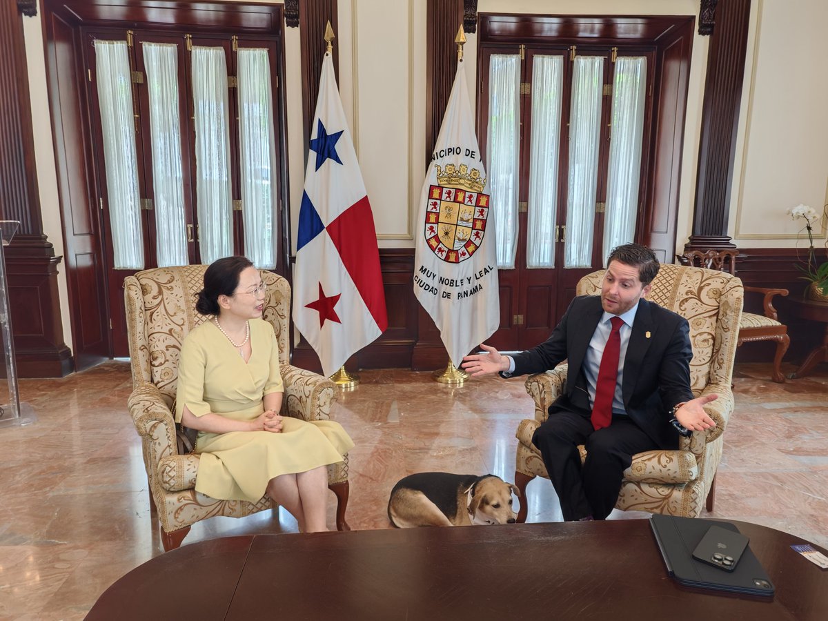 ChEmbPa's tweet photo. Encuentro enriquecedor con @Mayer, en el que podemos abordar lo mucho que la @EmbChinaPa y @Panamaalcaldia podemos cooperar y aportar a esta maravillosa ciudad que nos acoge y por extensión, a los lazos entre China y Panamá y sus pueblos. https://t.co/r8TOOfbQXD