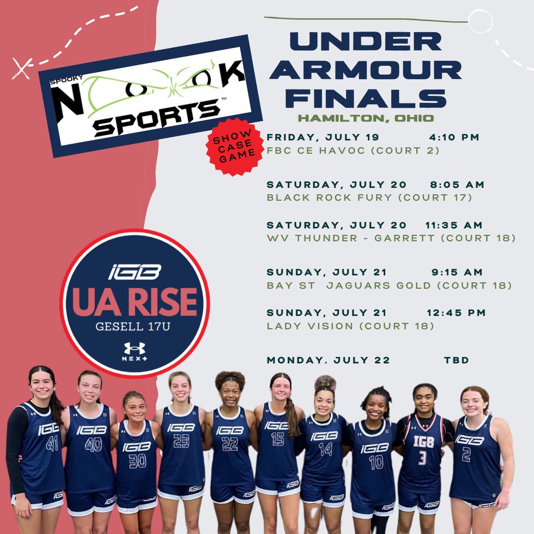 Our schedule for the FINAL weekend.