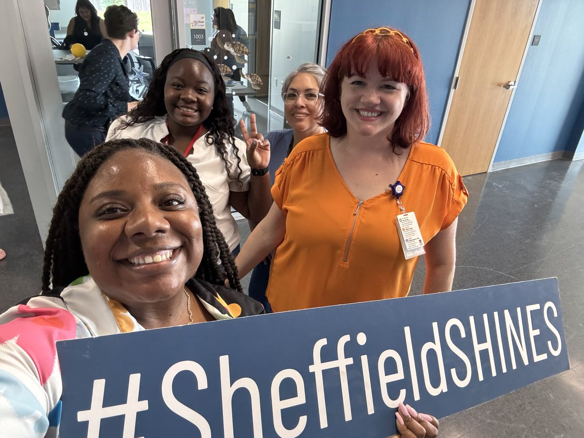 zennialteacher's tweet photo. The @SheffieldElem New Hire Campus Scavenger Hunt was a blast! I may be biased, but I think I had the best group! 😏 #SheffieldShines https://t.co/xNfqW1BbCR