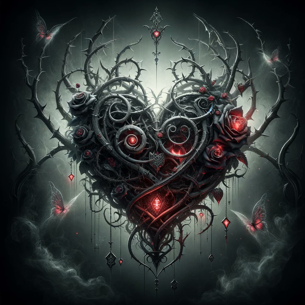 dainiusex7's tweet image. QT gothic heart art 
"Thorned Heart of Shadows"
#HeartOfShadows #GothicArt #Ethereal #AIart #GenerativeArt #DigitalArt #AIArtwork