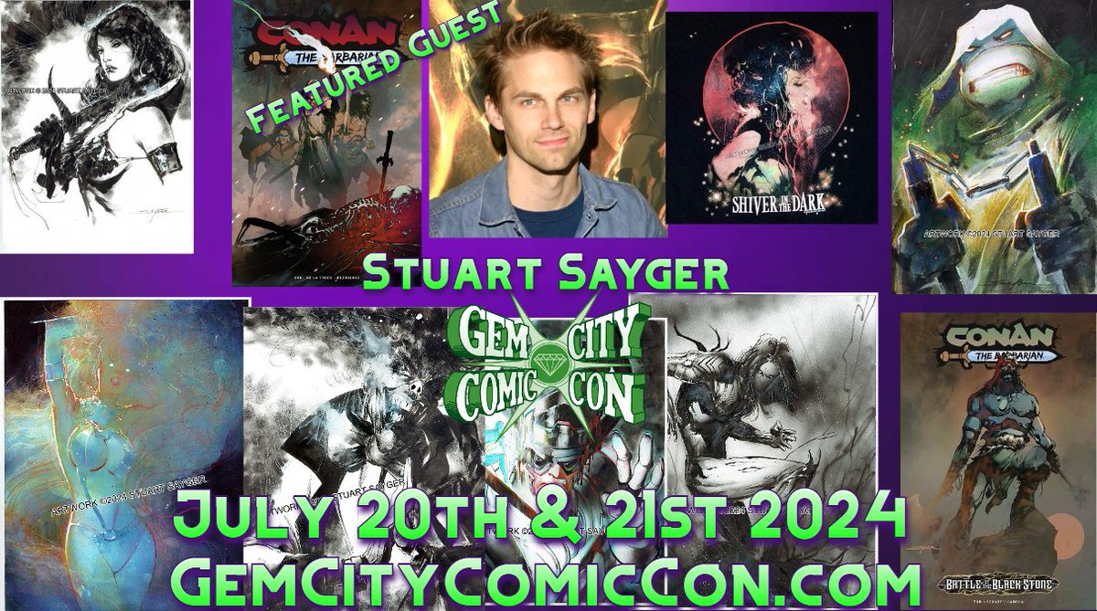 The #GemCityComicCon is pleased to welcome Stuart Sayger to our 2024 show!

#GCCC2024 #comics #comicbooks #convention #FeaturedGuest #artist #comicbookcreator #comicbookartist #comicartist #TMNT #LegoBionicle #GIJOE #Transformers #ArmyofDarkness #DCComics  #ManofSteel