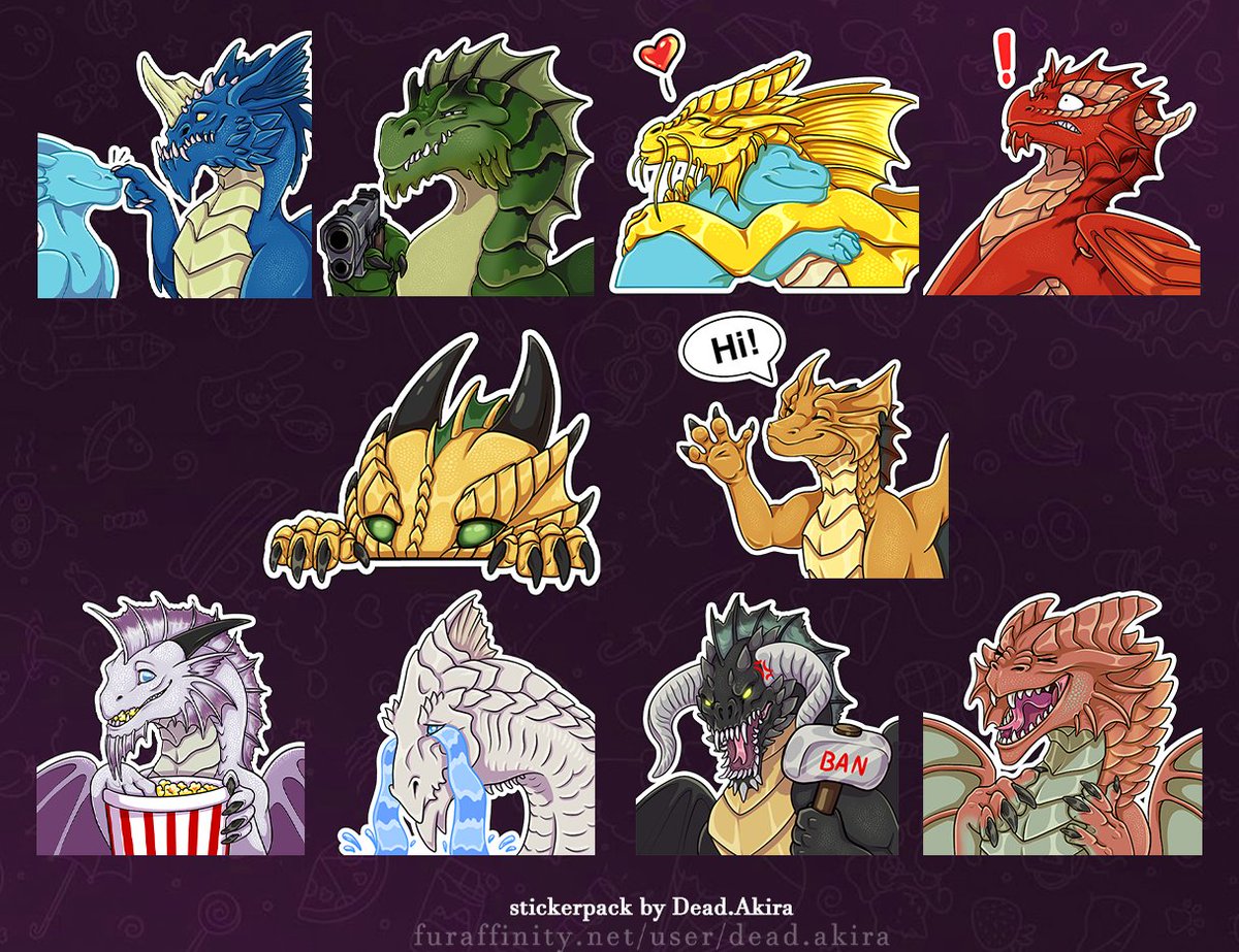 New stickerpack with dragons from DnD! 
Feel free to use them in telegram t.me/addstickers/dn…