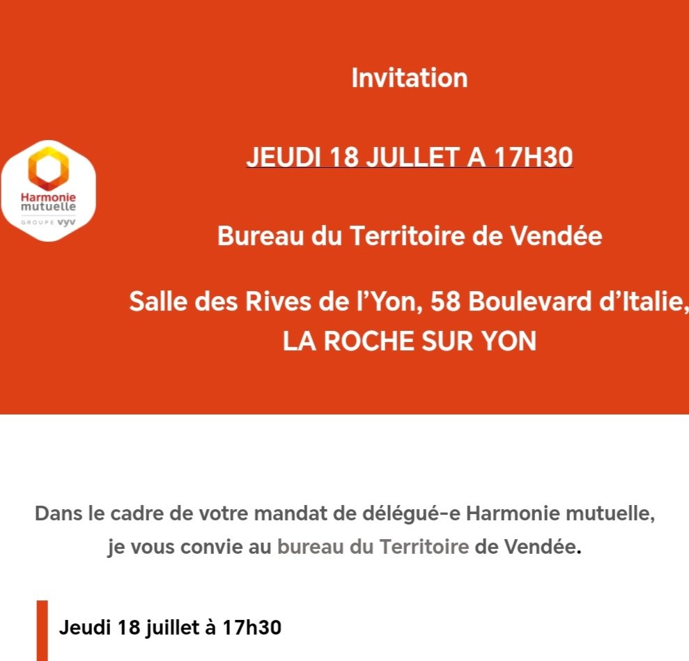 bechiausteve's tweet photo. 18/07/2024: Bureau de territoire Vendée 👍😀 Harmonie Mutuelle   #HarmonieMutuelle #GroupeVyv
avec étude des sollicitations des associations et clubs sportifs.
Avec des échanges et informations, régional et national! https://t.co/0VehuPHXDN