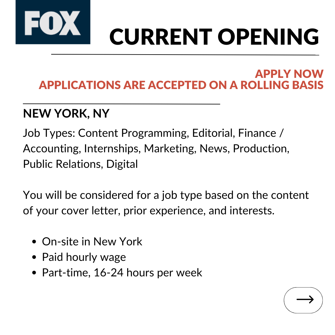 UtahStateIOGP's tweet photo. Internship opportunity!
FOX is looking for interns for Fall 2024!

The IOGP is here to help, please contact us with any questions! iogp@usu.edu 435-797-9618 https://t.co/hbOuK6inwr https://t.co/noJeiDeGco