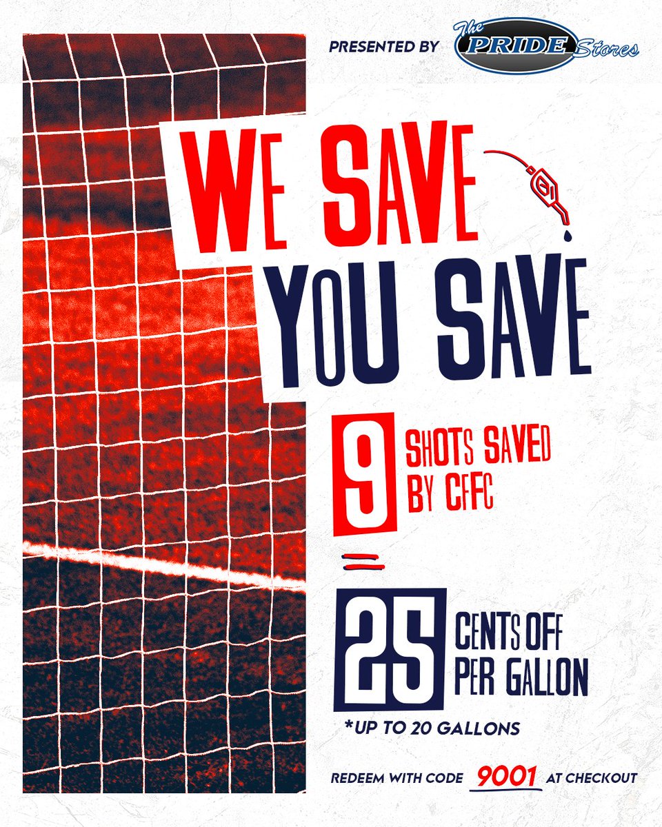 ChicagoFire's tweet photo. We save (Chris Brady saves) = You save at @thepridestores! #cf97 https://t.co/D9X6PxKM9j