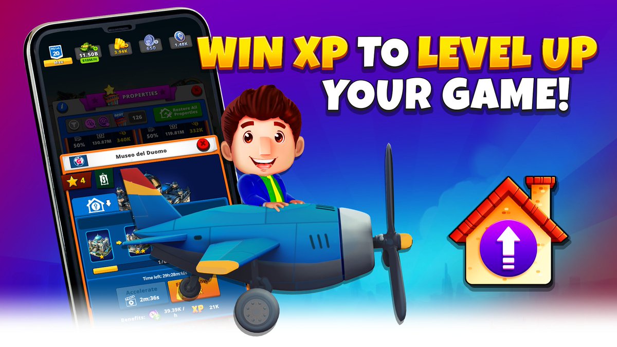 Did you know? In #Geopoly, whether upgrading properties or renting them out, you're earning valuable XP with every strategic decision you make! ✨  Unlock new levels, claim exclusive #rewards, and rise to the top of the #leaderboard as you accumulate XP 🚀