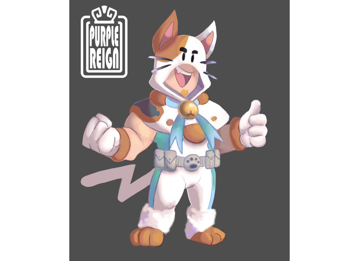 xXPurpleReignXx's tweet photo. Grom - Captain Calico!

I wanted to make a superhero skin, that wasn't a conventional hero persay but one that captured Grom's sort of goofiness to me.

#BrawlStars | #SupercellMAKE | #BrawlStarsArt https://t.co/0e5lfWhC4U