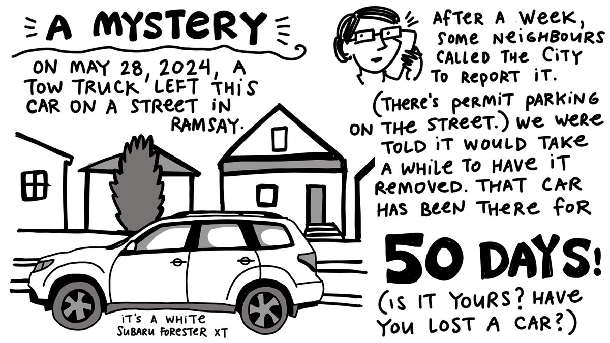 calgaryhester's tweet photo. Presenting a #comic about a #yyc mystery! Maybe someone can help us to solve it? 1/5
@cityofcalgary @CalgaryPolice @CalgaryParking  @ramsaycalgary @cmcalgary @erin_joslin https://t.co/awH48yhTWt