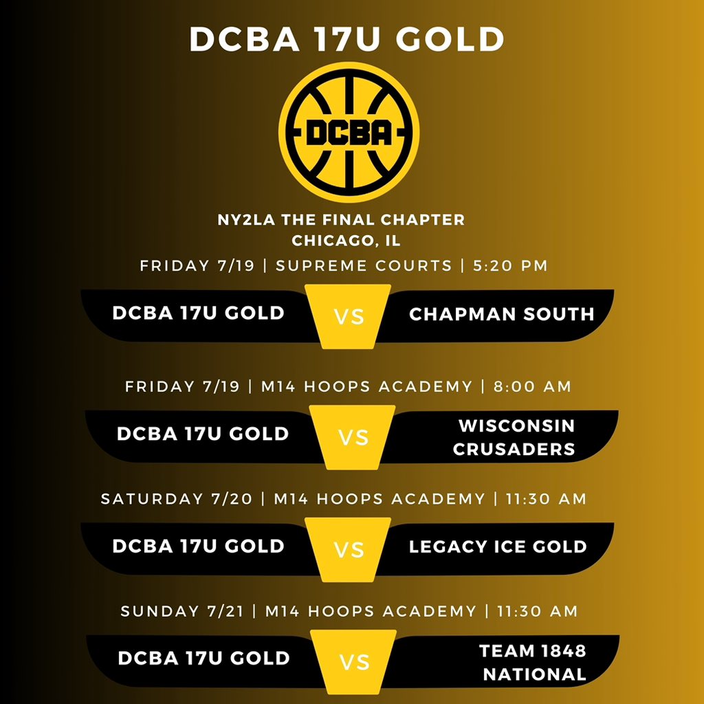 Dubuque County Basketball Academy (@academydubuque) on Twitter photo DCBA 17u looking to keep the momentum going this Live period this weekend in Chicago at <a href="/ny2labasketball/">NY2LA Basketball</a> Final Chapter! Great prospects who play team basketball. Time to finish strong.
Roster β¬οΈ
dubcobball.com/17u.html DCBA 17u looking to keep the momentum going this Live period this weekend in Chicago at <a href="/ny2labasketball/">NY2LA Basketball</a> Final Chapter! Great prospects who play team basketball. Time to finish strong.
Roster β¬οΈ
dubcobball.com/17u.html