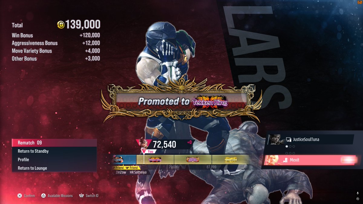 JusticeSoulTuna's tweet photo. Reclaimed the throne. Twice. Matches coming soon, but after Evo weekend. Enjoy Evo everyone!
#TEKKEN8 #TEKKEN #FGC #Gaming #BuffLars #T8_Lars https://t.co/fipPg1yvkE