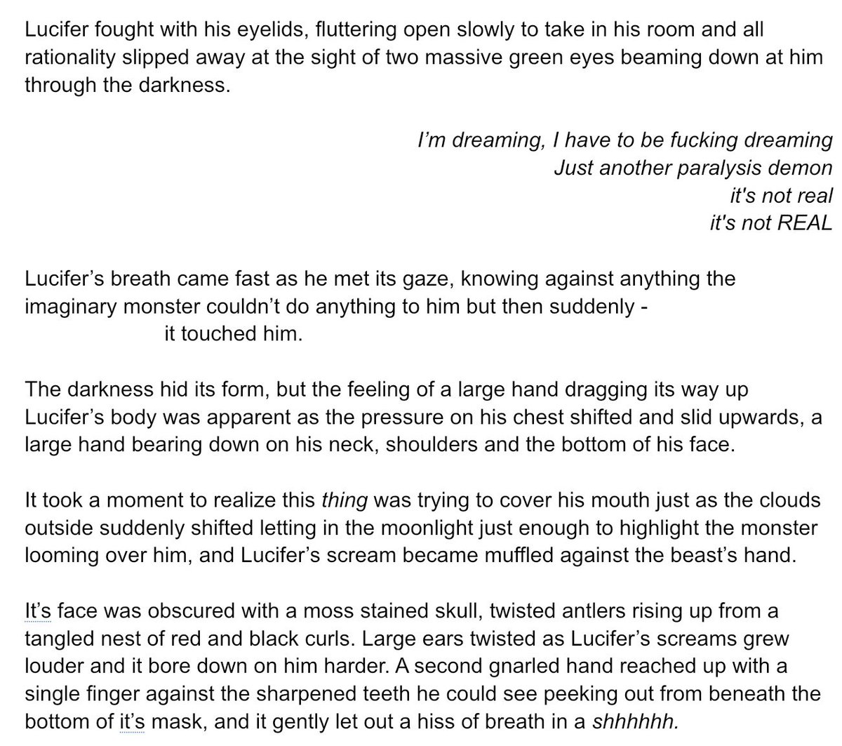 sweetestweedist's tweet photo. Late WIP preview but uh…it’ll let the story speak for itself 🥵
#MonsterAlastor #NSFW #HumanLucifer #HazbinHotelFanfiction https://t.co/INDrP6T2rQ