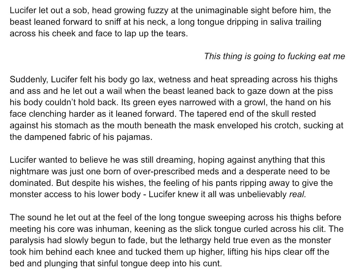 sweetestweedist's tweet photo. Late WIP preview but uh…it’ll let the story speak for itself 🥵
#MonsterAlastor #NSFW #HumanLucifer #HazbinHotelFanfiction https://t.co/INDrP6T2rQ